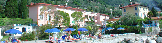Spiaggia del Hotel Lido di Gargnano sul lago di Garda